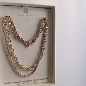 HOUSE OF HARLOW DOUBLE GOLD CHAINS